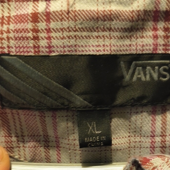 Vans - Casual Button Down Plaid Shirt Purple and Gray - Picture 2 of 6